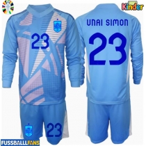 Spanien Unai Simon #23 Torwart Heimtrikotsatz Kinder EM 2024 Langarm (+ Kurze Hosen)